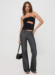 Kinkirk Flared Pants Grey Pinstripe Petite