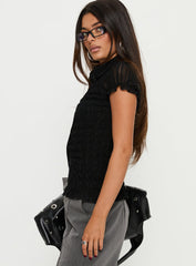 Melaniya Button Up Top Black