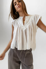 Leia Blouse in Cream FINAL SALE