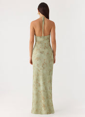 Ultra Quiet Halter Maxi Dress Green